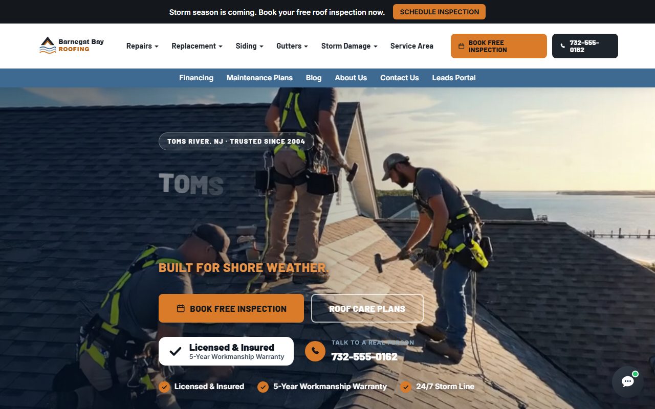 Barnegat Bay Roofing — Roofing demo website built by FangoLabs